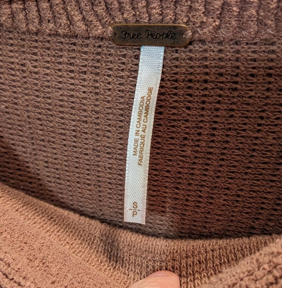 Free People Ottoman Slouchy Tunic Mockneck Sweater Dress Oversized Nutmeg Size S - Picture 5 of 7